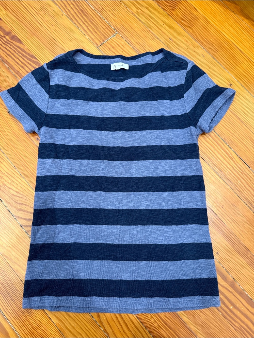 Madewell Kids Short Sleeve Striped Tee in Navy & Gray